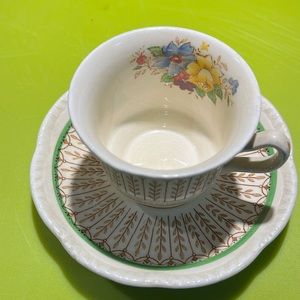 Ridgways Royal Semi Porcelain Andover Demitasse cup and saucer
